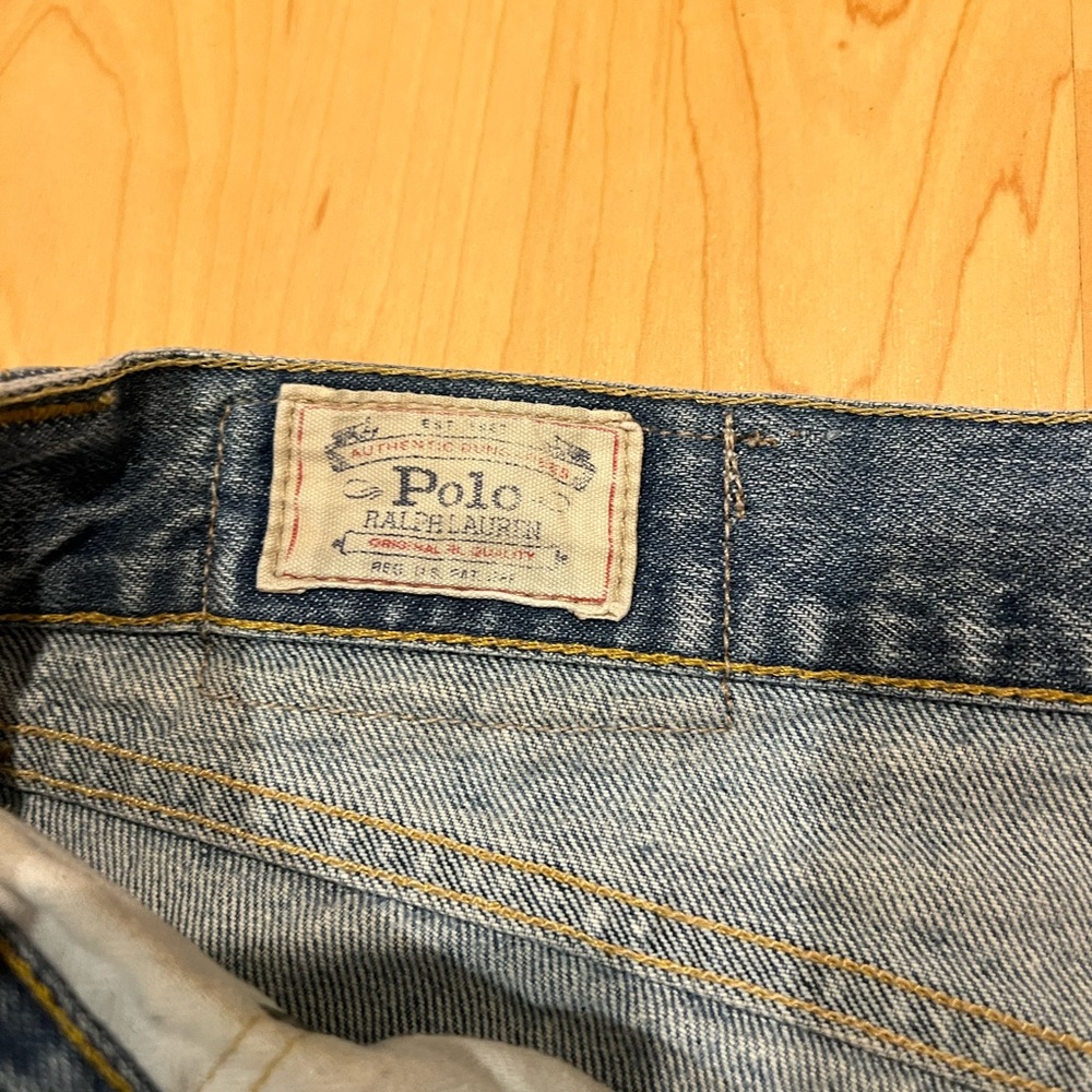 Polo by Ralph Lauren Distressed Denim Jean Shorts - Blue - Picture 2 of 4